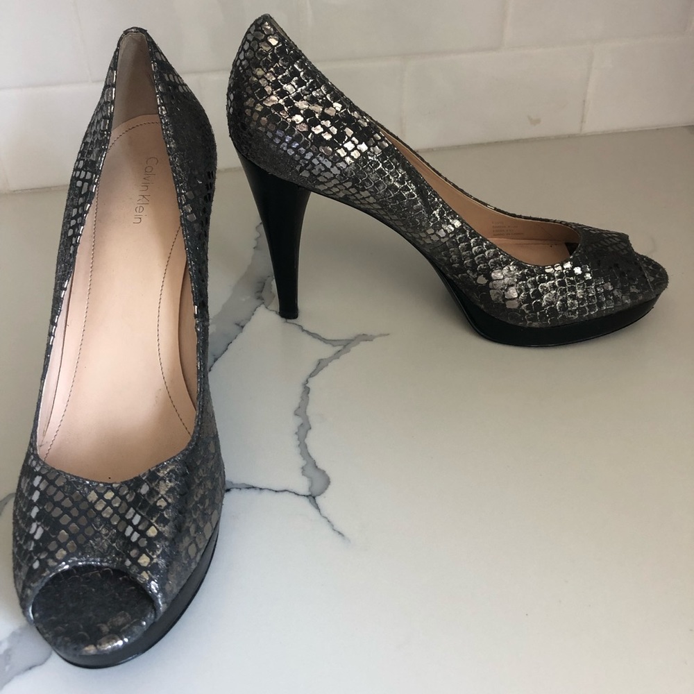 Calvin Klein peep toe heels